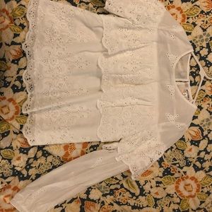 NWT size medium long sleeve eyelet shirt